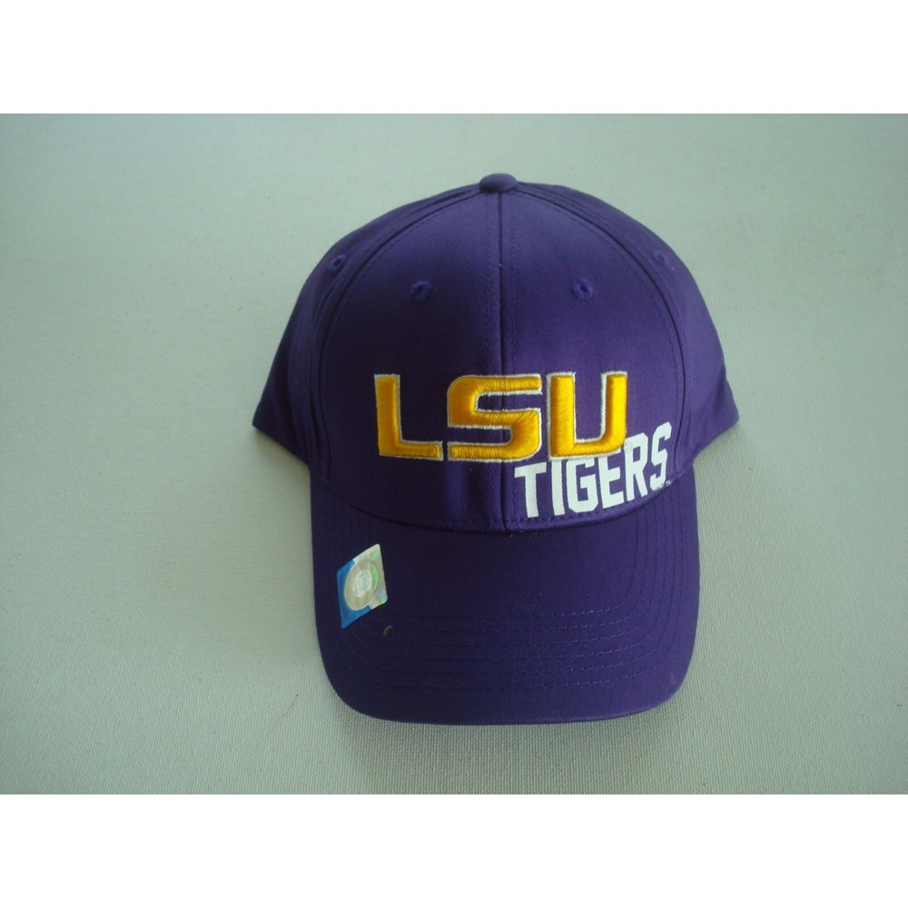 LSU TIGERS BIG LOGO CAPTIVATING STRAPBACK GOLF BEACH HAT CAP VINTAGE K2